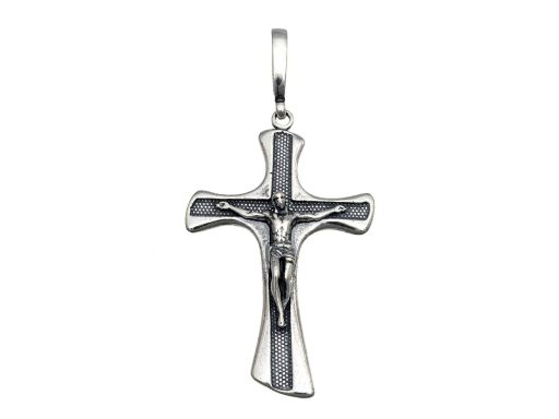 Srebrny krzyżyk męski z...