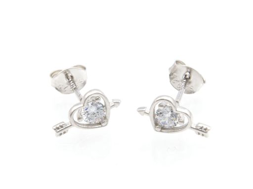 Kolczyki srebrne serca z...