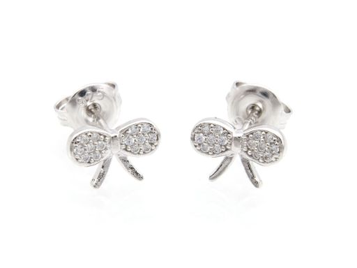 Kolczyki srebrne kokardki z...
