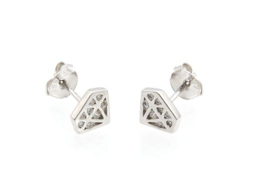 Kolczyki srebrne diamenty