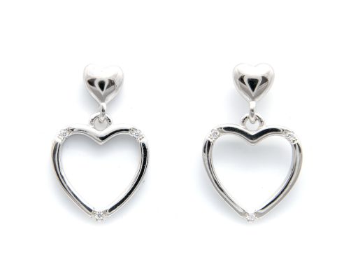 Kolczyki srebrne serca z...