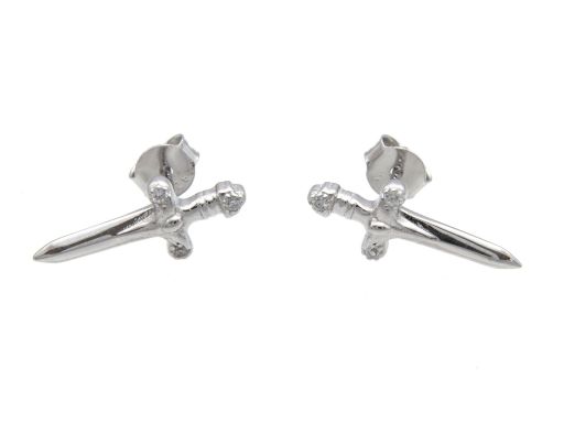 Kolczyki srebrne sztylety z...