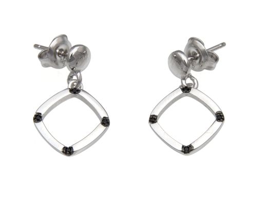 Kolczyki srebrne romby z...