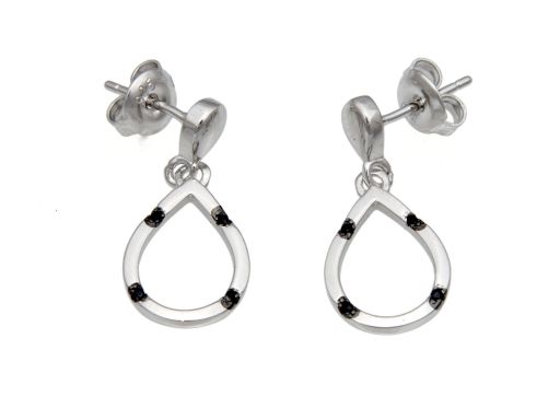 Kolczyki srebrne z czarnymi...