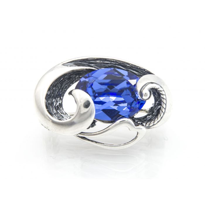 Broszka srebrna z kryształem Swarovski Broszka srebrna z kryształem Swarovski