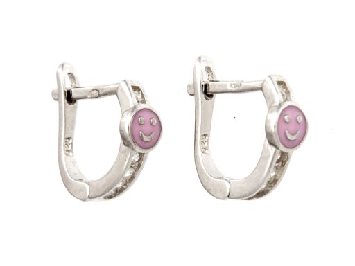 Kolczyki srebrne - różowa...
