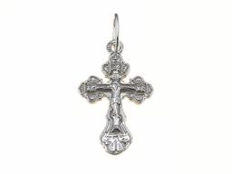 Srebrny krzyżyk prawosławny z figurką Jezusa