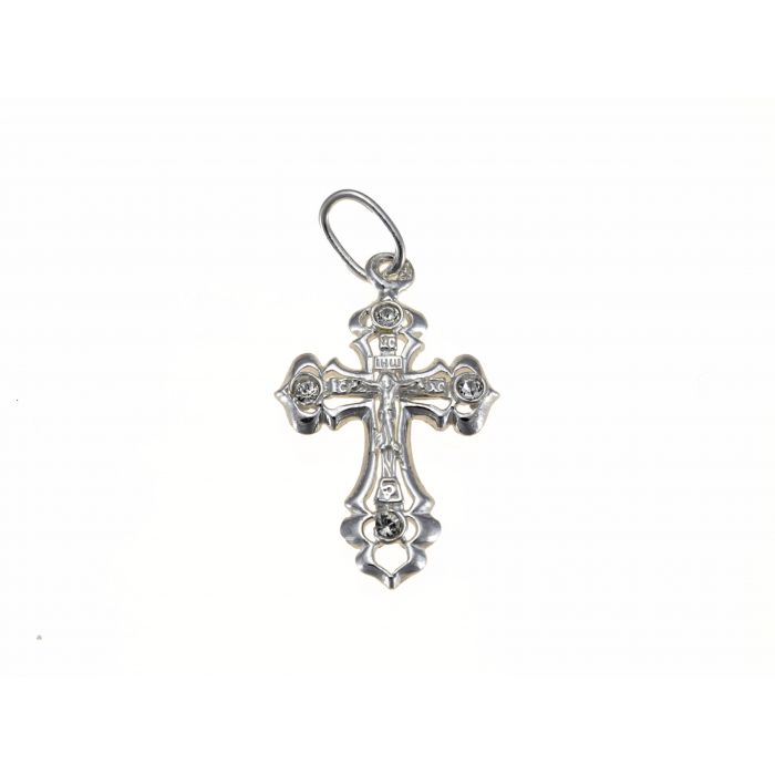 Srebrny krzyżyk prawosławny z figurką Jezusa