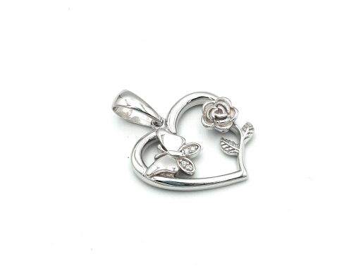 Wisiorek srebrny serce  z...