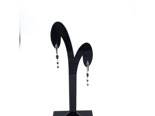 Kolczyki srebrne z czarnymi...