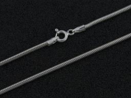 Snake 1,9mm - srebrny, rodowany łańcuszek damski