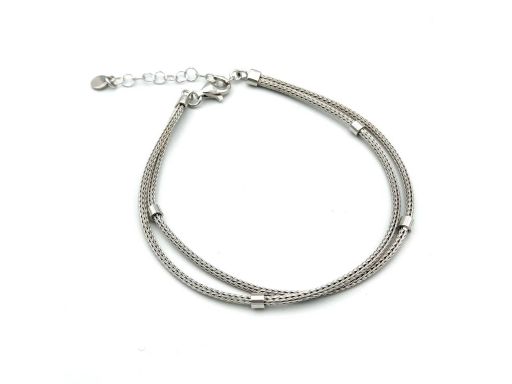 Bransoletka srebrna podwójna