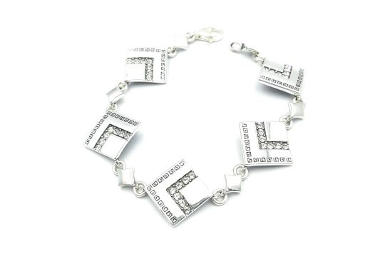 Bransoletka srebrna romby z...