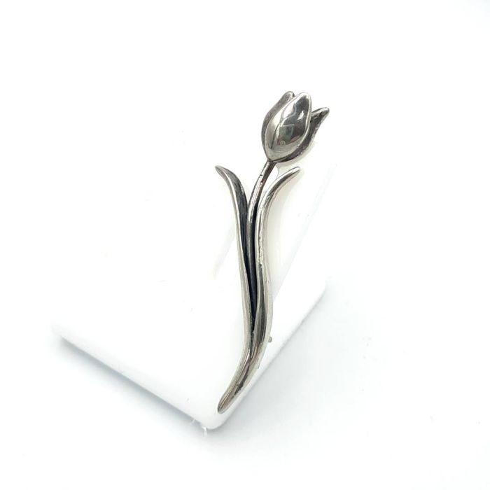 Broszka srebrna tulipan