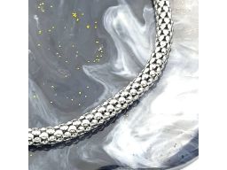 Łańcuszek srebrny dmuchany rodowany Coreana