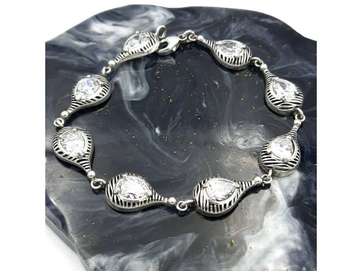 Bransoletka srebrna łezka z...