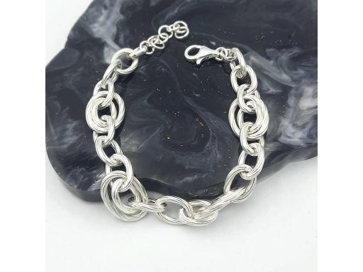 Bransoletka srebrna dmuchana
