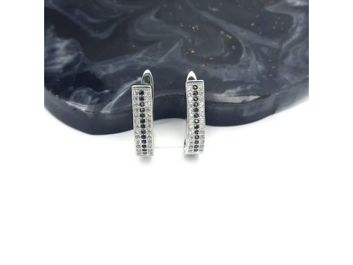 Kolczyki srebrne rodowane z...