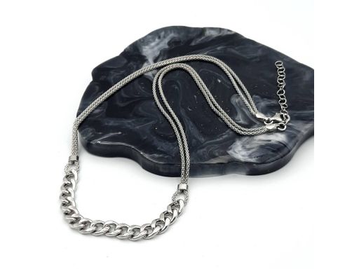 Naszyjnik srebrny z pancerką