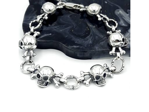 Srebrna bransoleta męska z...