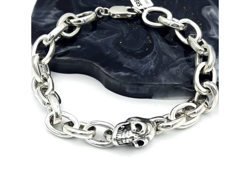 Srebrna masywna bransoleta...