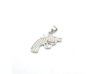 Wisiorek srebrny pistolet z...
