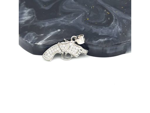 Wisiorek srebrny pistolet z...