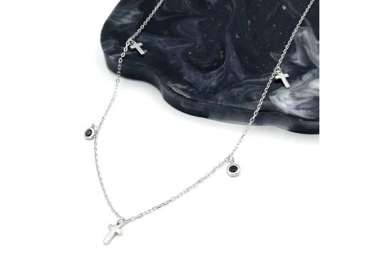 Naszyjnik srebrny rodowany...