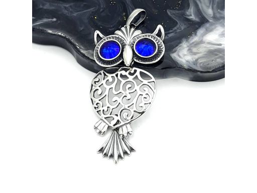 Wisiorek srebrny duża sowa...