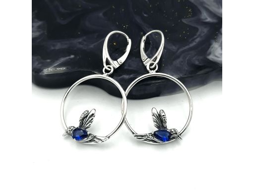 Kolczyki srebrne koliber z...