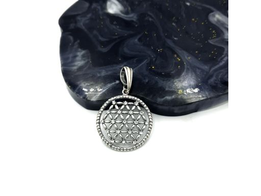 Wisiorek srebrny kwiat życia