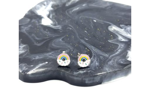 Kolczyki srebrne tęczowe...