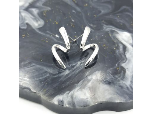 Kolczyki srebrne  rodowane