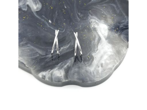 Kolczyki srebrne  rodowane