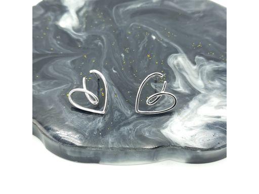 Kolczyki srebrne serca