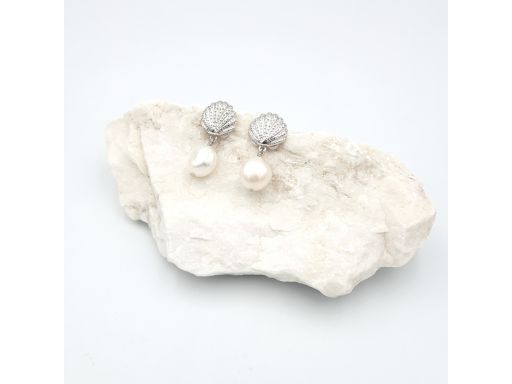 Kolczyki srebrne muszle z...