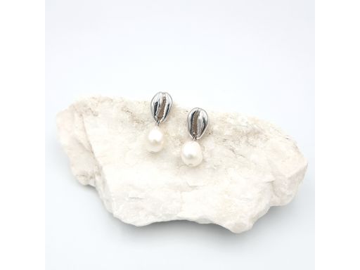 Kolczyki srebrne muszle z...