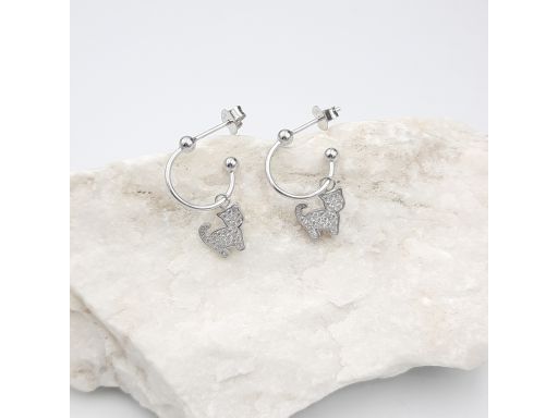 Kolczyki srebrne kotki z...