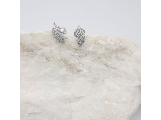 Kolczyki srebrne piórka z...