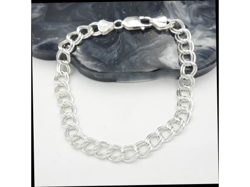 Bransoletka srebrna dmuchana