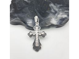 Srebrny krzyżyk prawosławny z figurką Jezusa