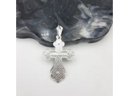 Srebrny krzyżyk prawosławny z figurką Jezusa