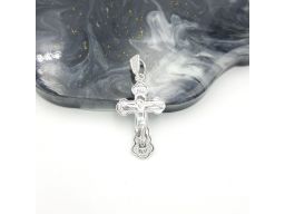 Srebrny krzyżyk prawosławny z figurką Jezusa
