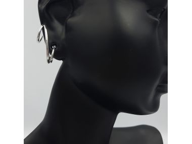 Nowoczesne srebrne  kolczyki