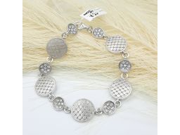 Bransoletka srebrna satynowa z cyrkoniami