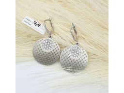 Kolczyki srebrne z cyrkoniami satynowe