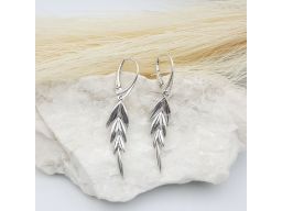 Kolczyki srebrne oksydowane - rozmaryn