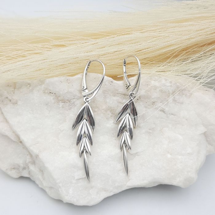 Kolczyki srebrne oksydowane - rozmaryn