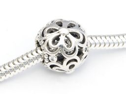 Srebrna zawieszka Charms kwiaty