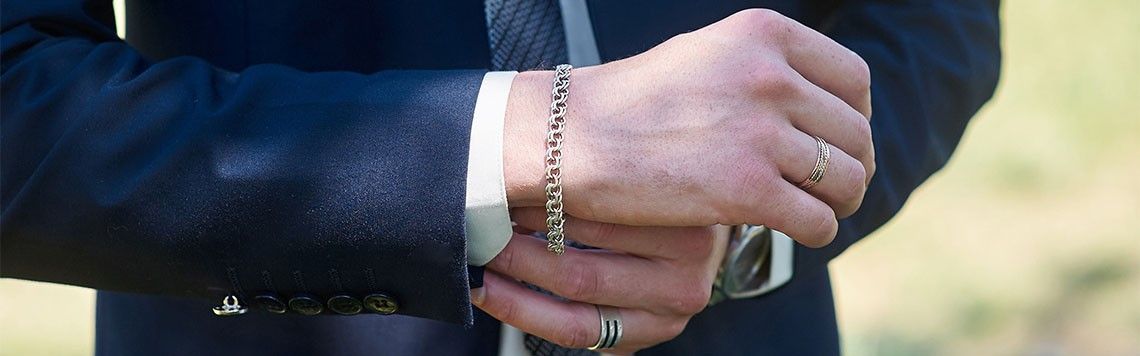 Srebrna biżuteria męska - bransolety i łańcuszki